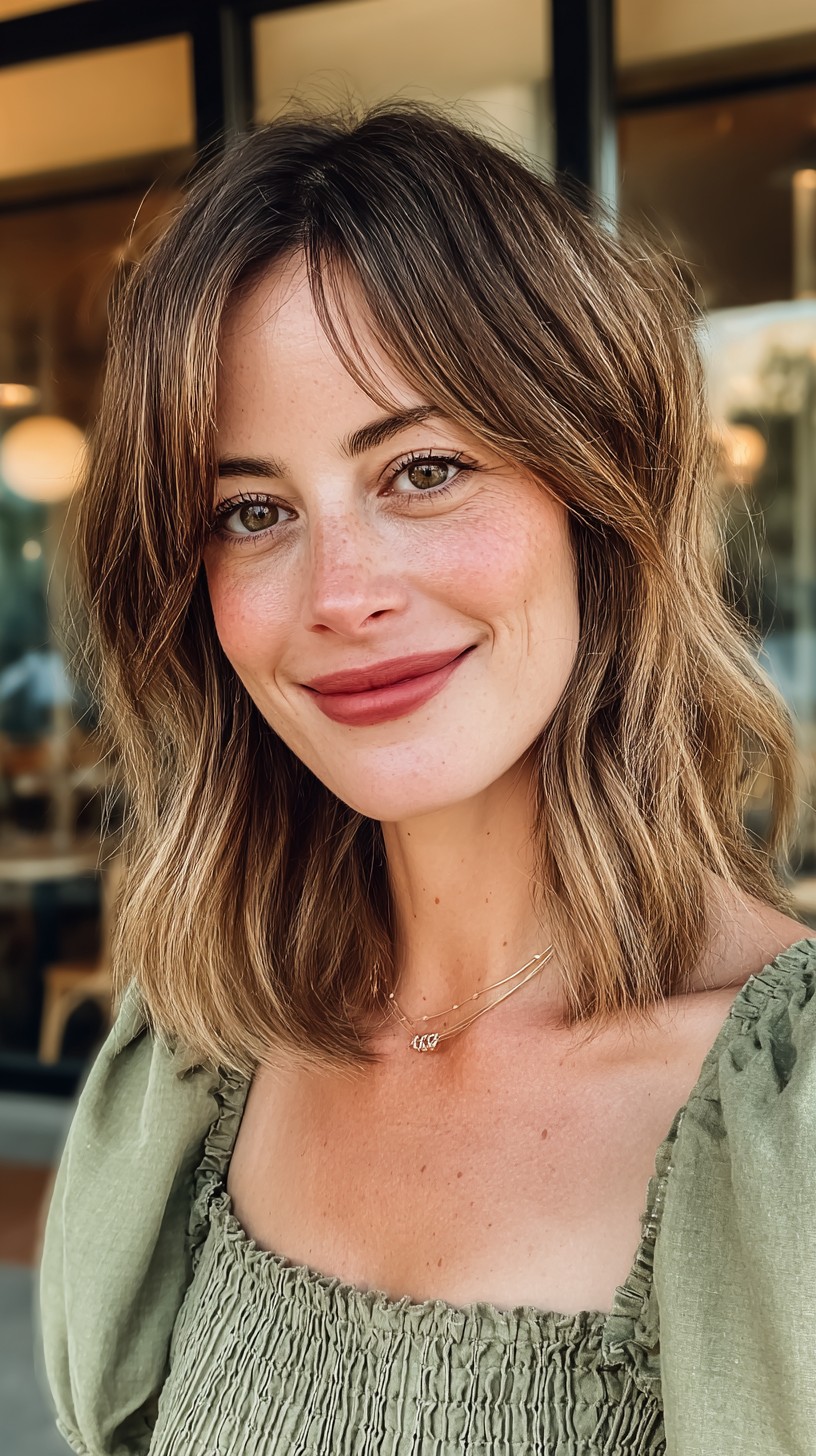 Chic Brunette Shag with Soft Waves