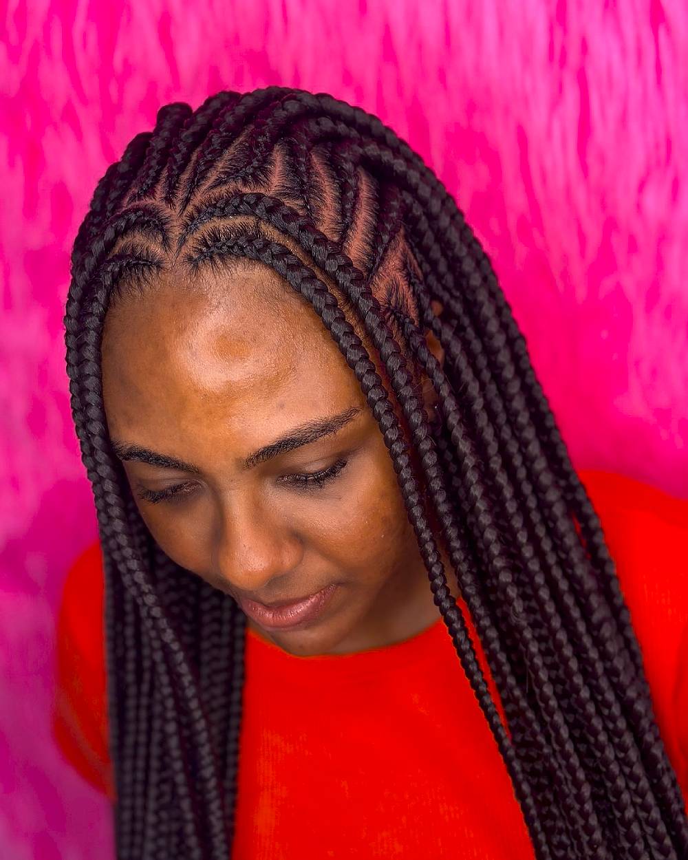 Chic Fulani Braids with Intricate Parting