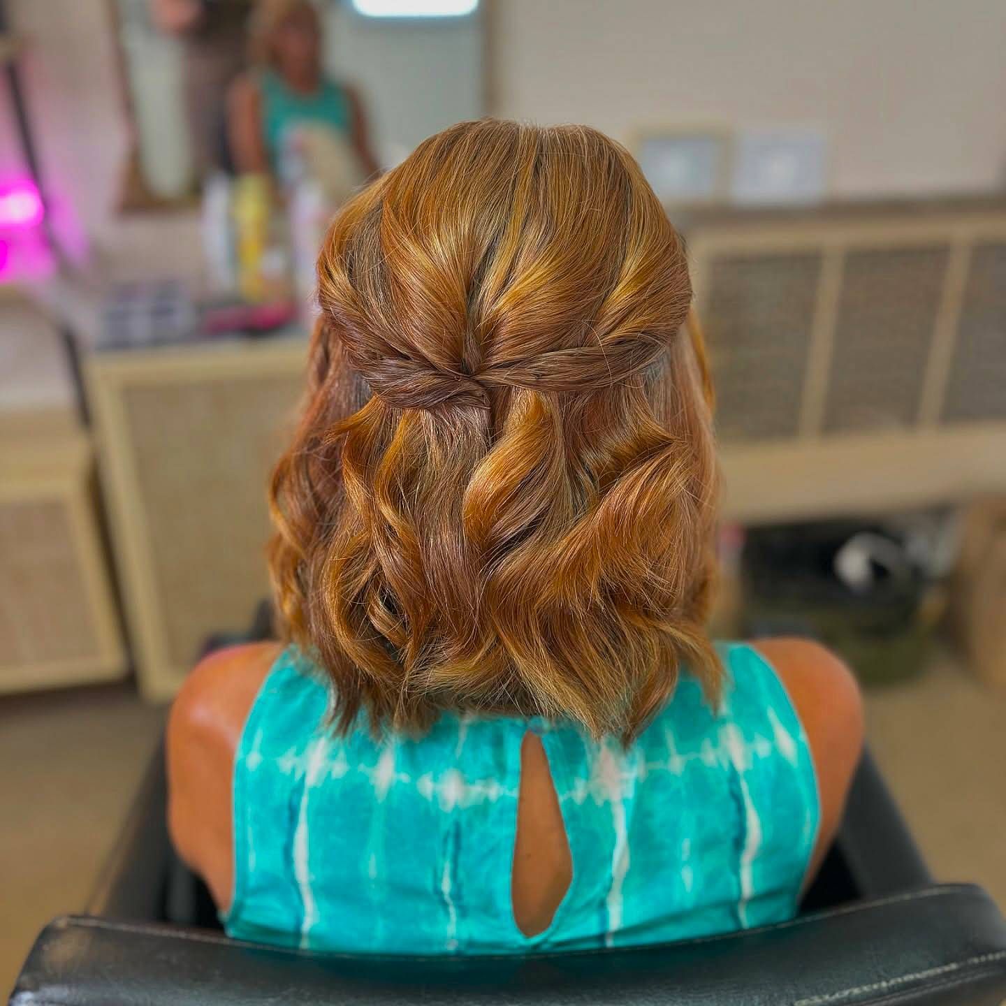 Chic Half-Up Twisted Waves