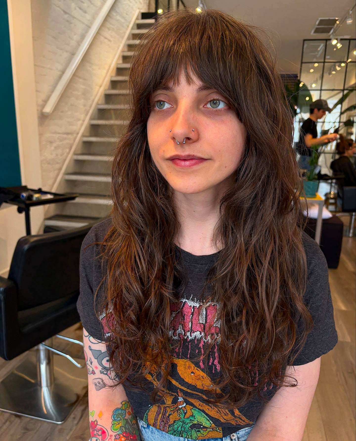 Chic Long Shag with Wispy Bangs