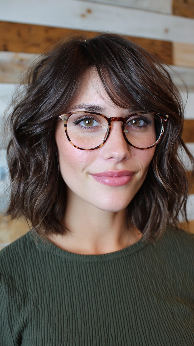 Chic Soft Brunette Bob with Natural Waves