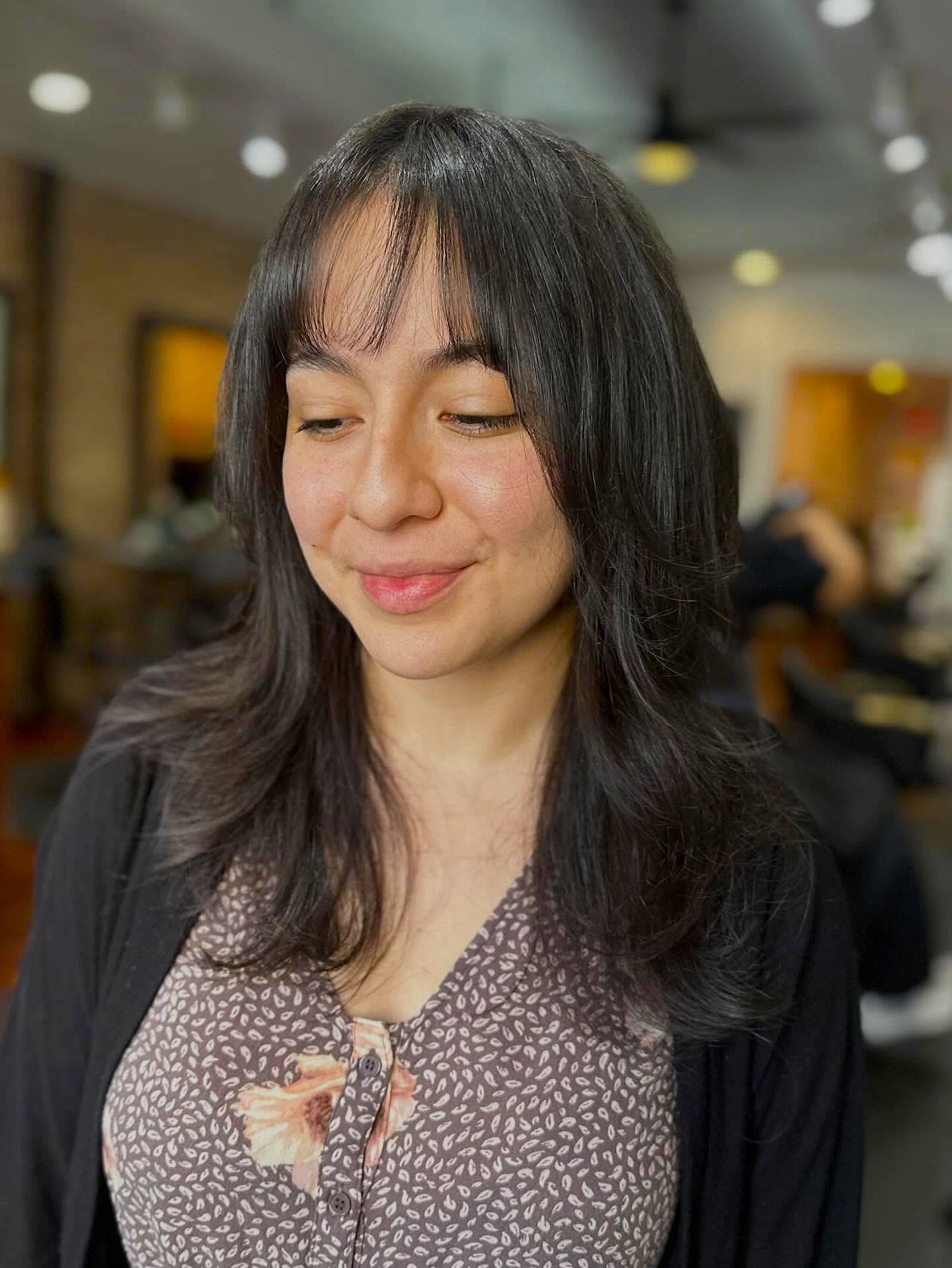 Chic Wispy Bangs with Long Layered Texture