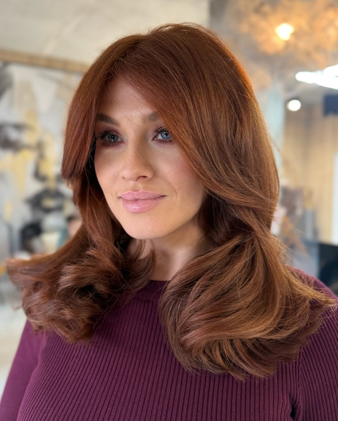 Classic Auburn Soft Curls with Graduated Layers