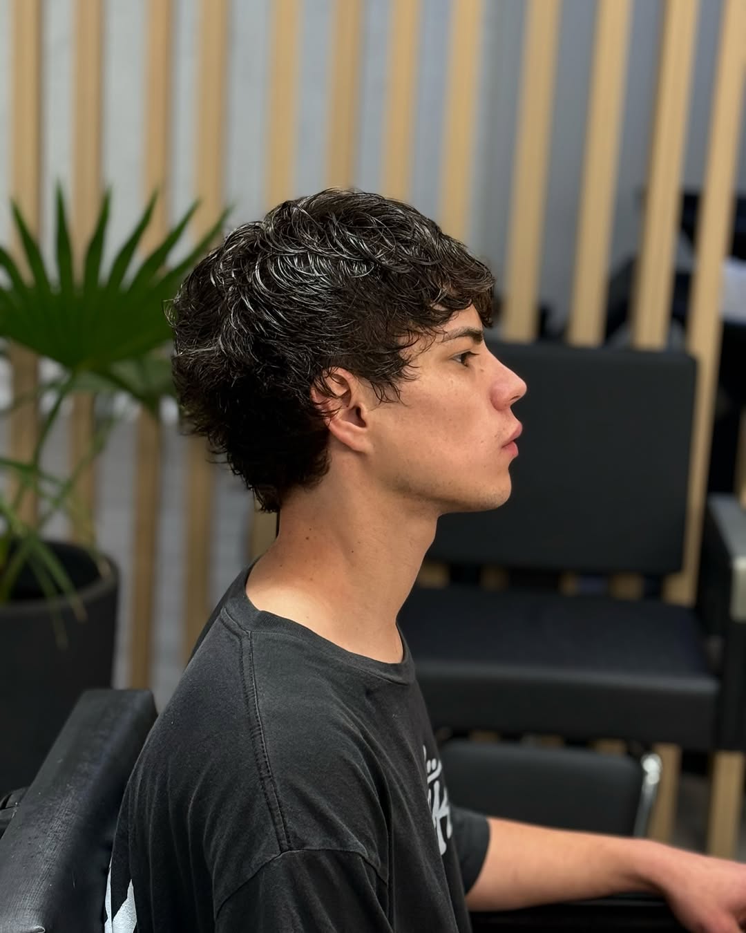 Curly Tapered Fade with Natural Texture