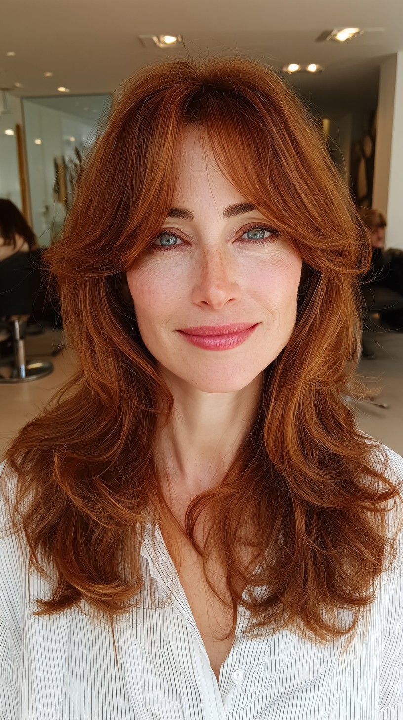 Effortless Auburn Tousled Layers