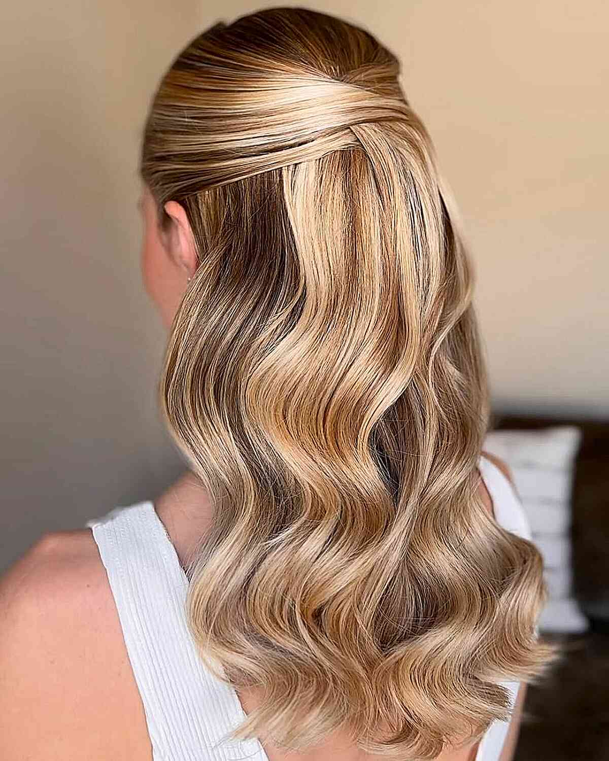 Elegant Half Up Half Down Waves