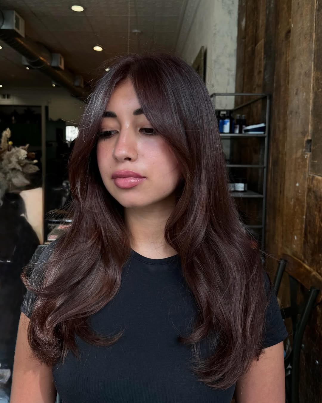 Flowing Reddish Brown Layers with Subtle Highlights