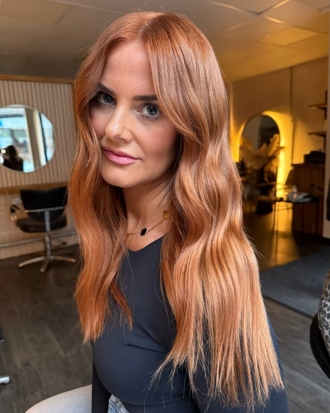 Flowing Sunset Strawberry Blonde Waves