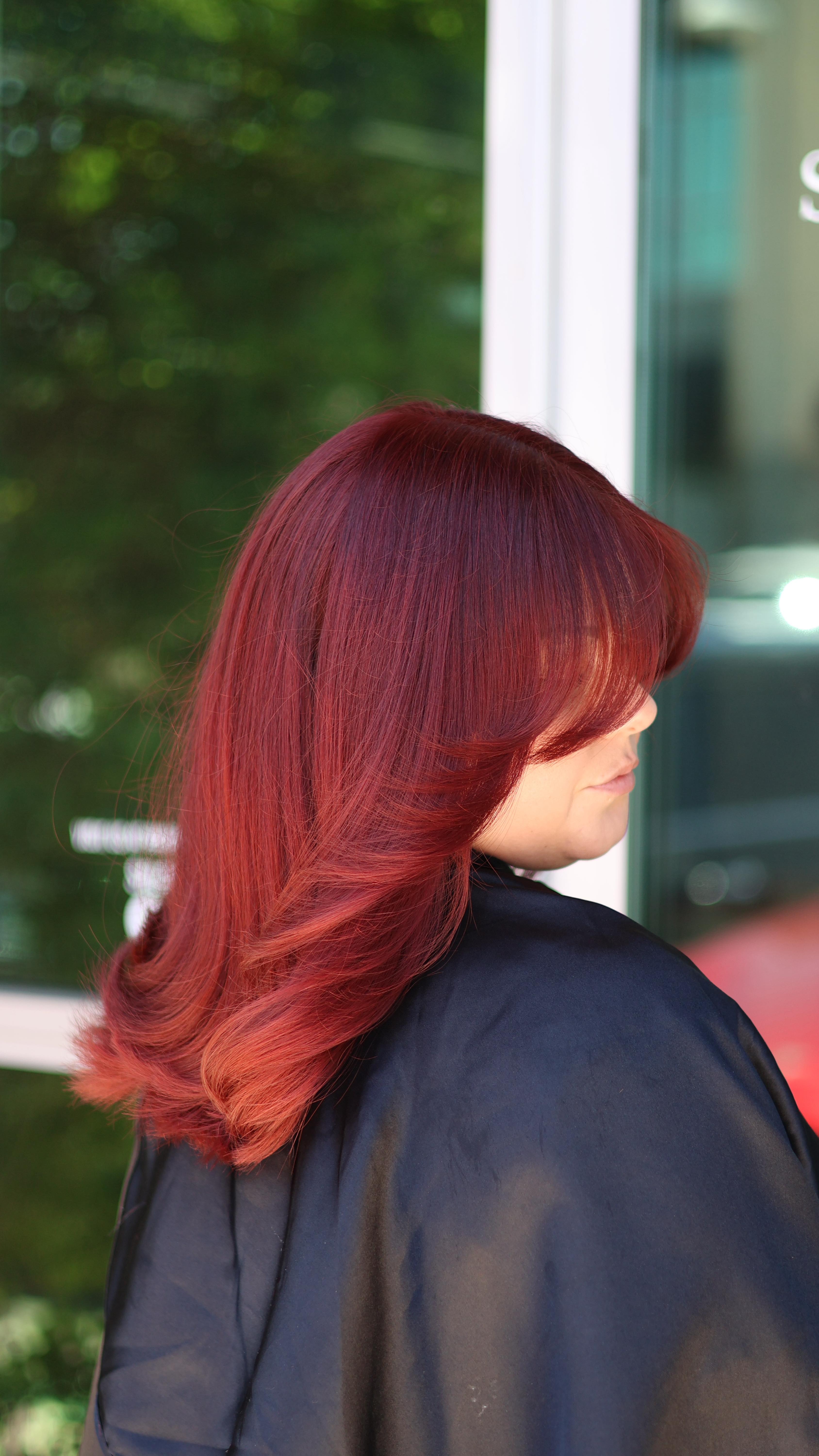 Glossy Auburn Flow with Soft Layers