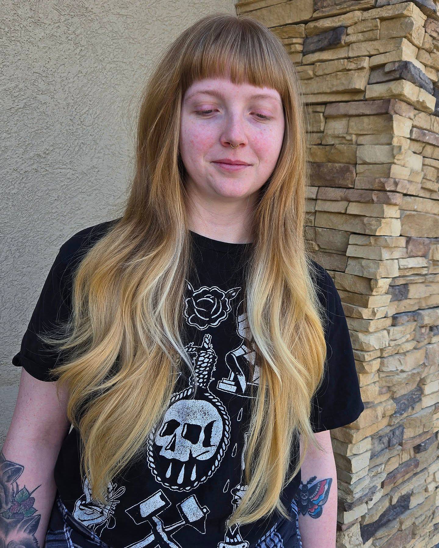 Long Shag with Bold Fringe and Subtle Highlights