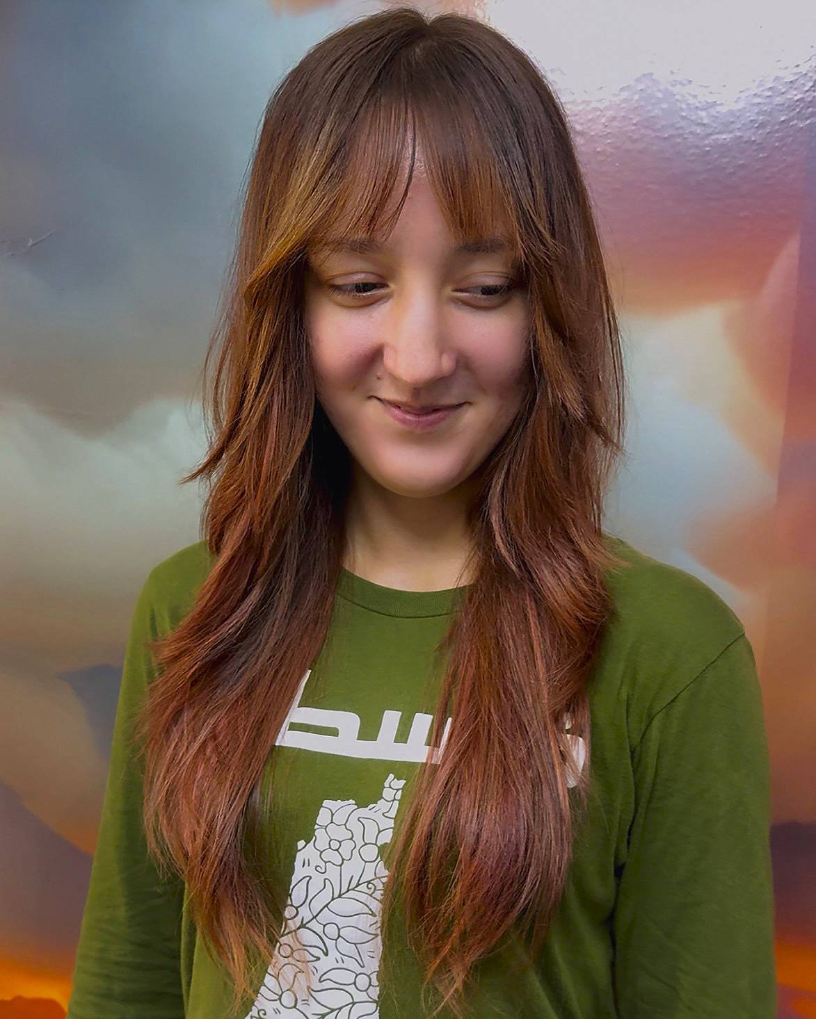 Long Shag with Soft Bangs and Subtle Highlights