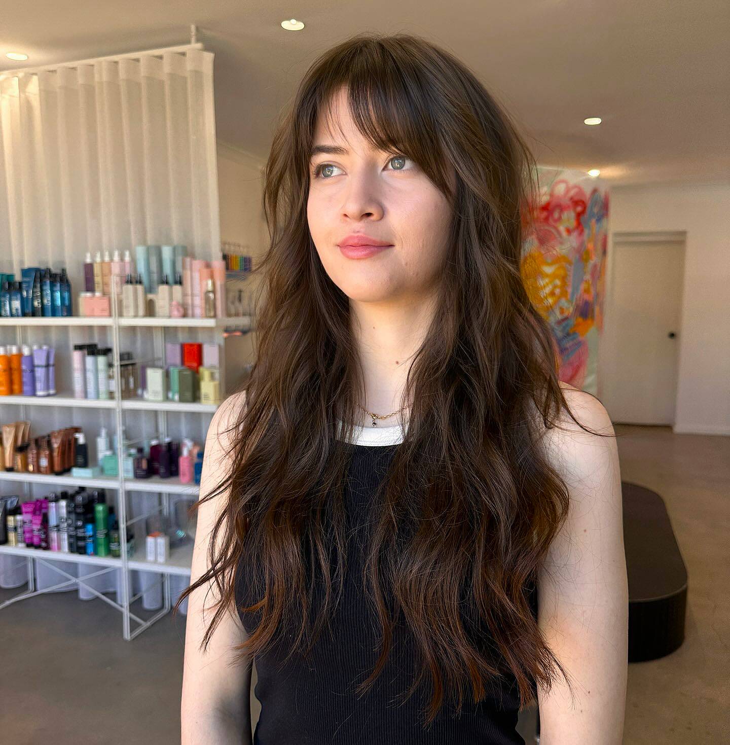 Long Shag with Soft Layers and Bangs