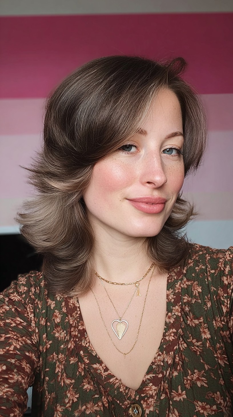 Luxe Ash Brown Flip with Voluminous Waves
