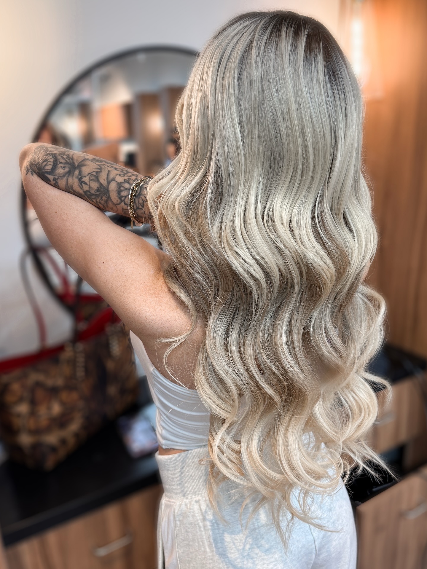 Luxurious Silver Ombre with Cascading Curls
