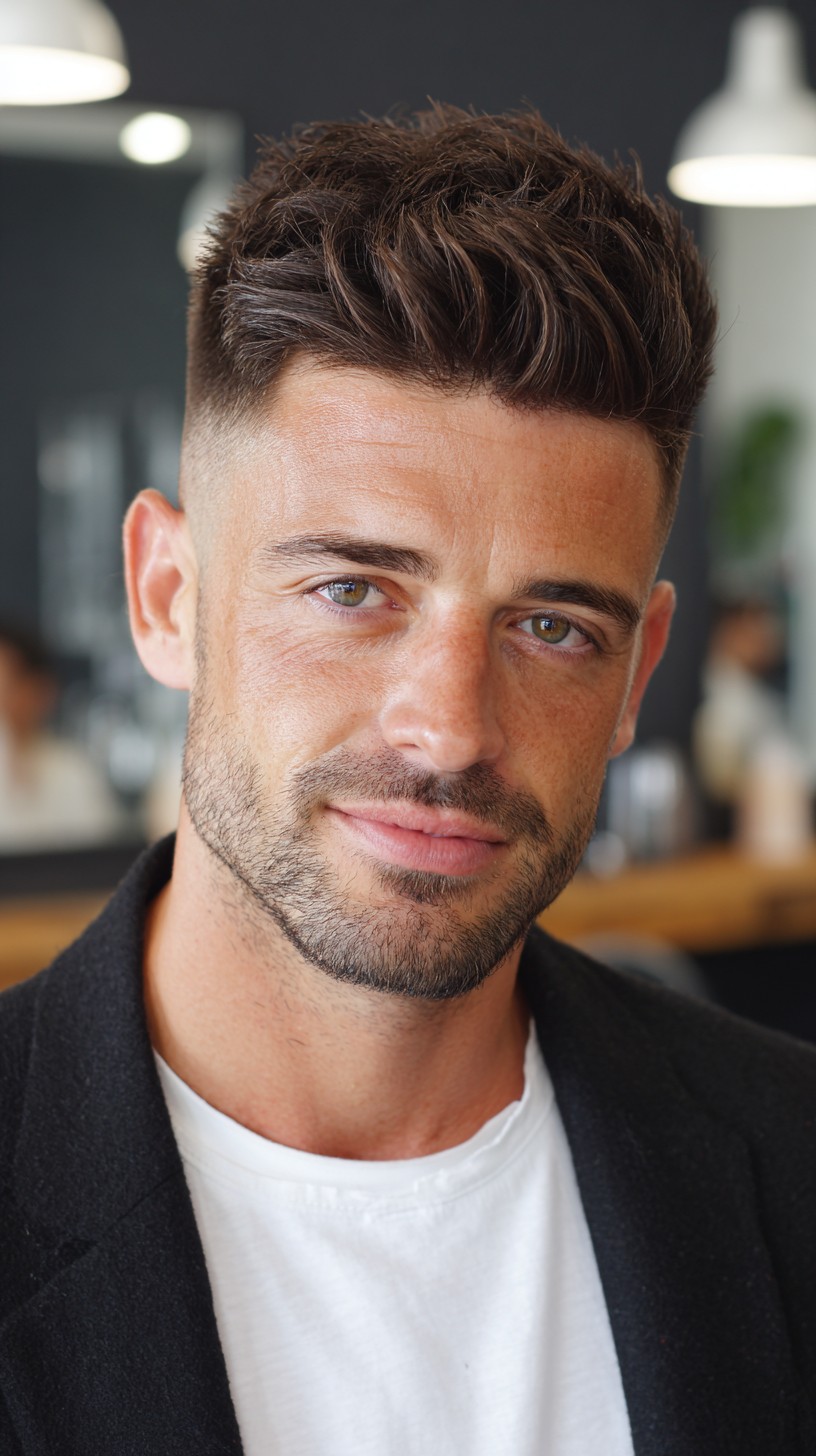 Polished Medium-Length Tapered Top with Subtle Fade