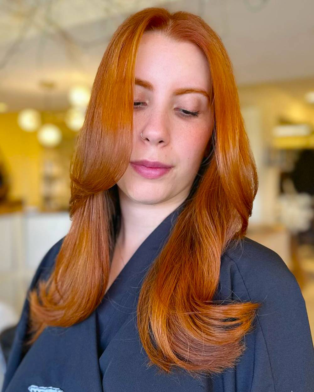 Radiant Ginger Layers with Soft Movement