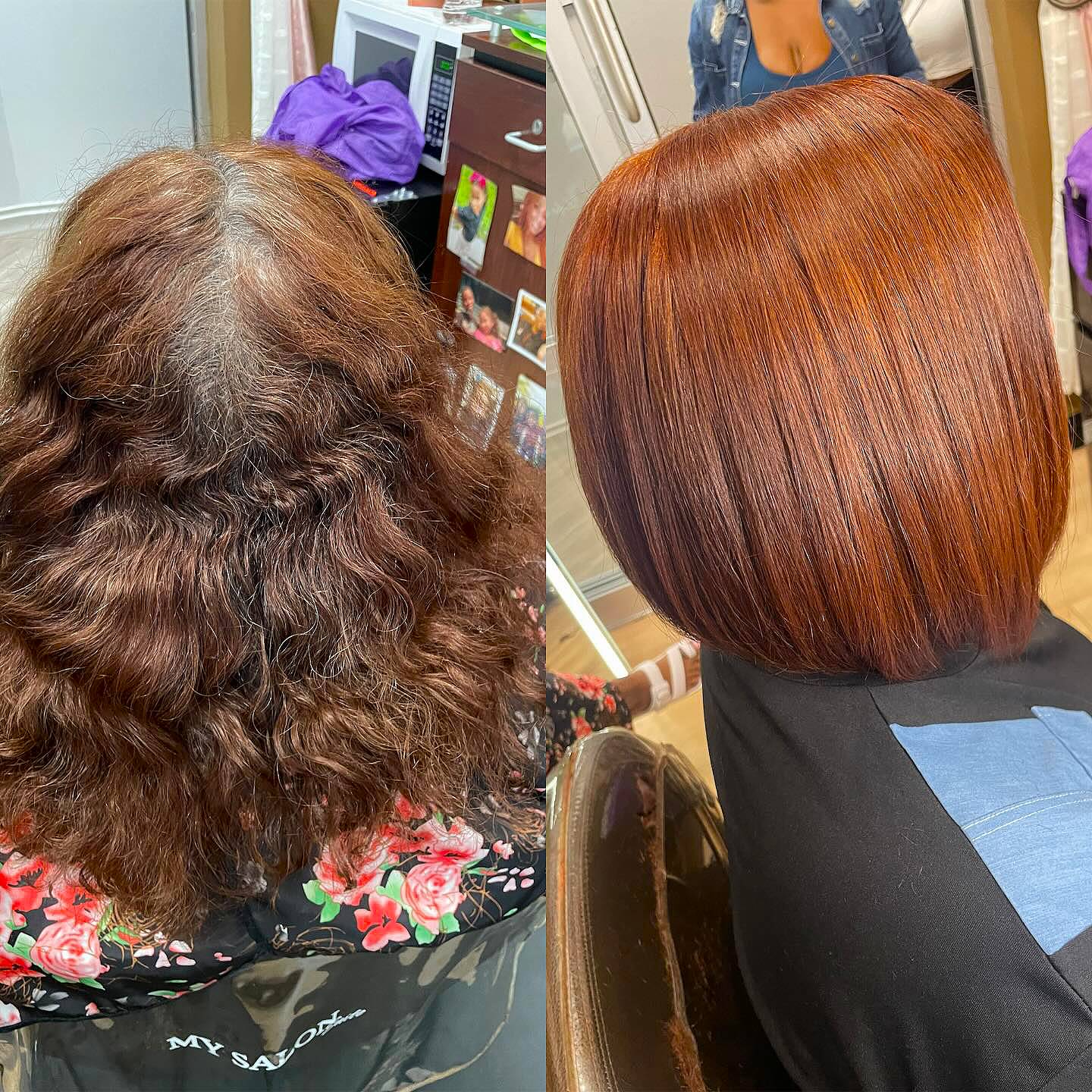 Sleek Ginger Bob with Glossy Finish