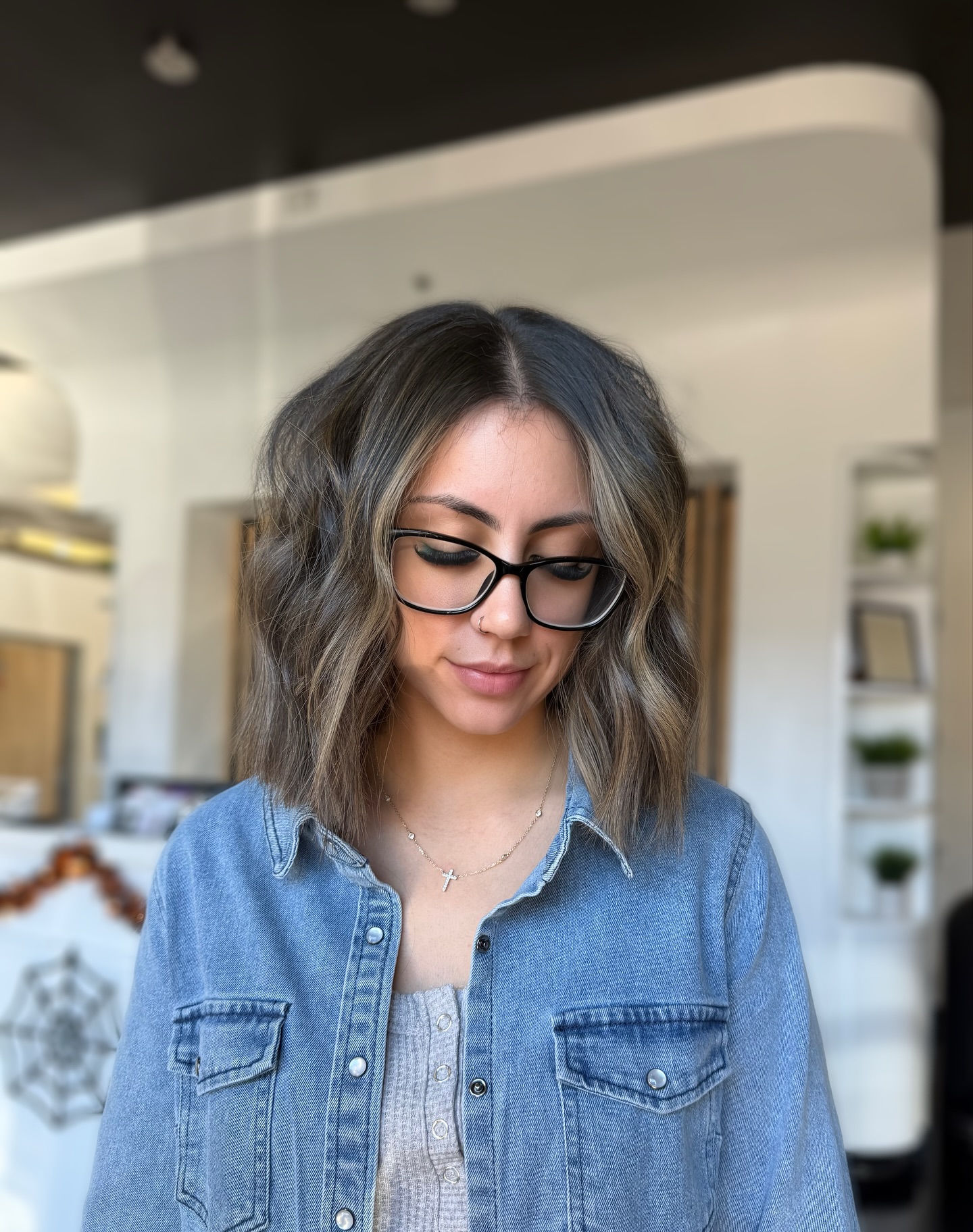 Soft Ash Balayage with Gentle Waves