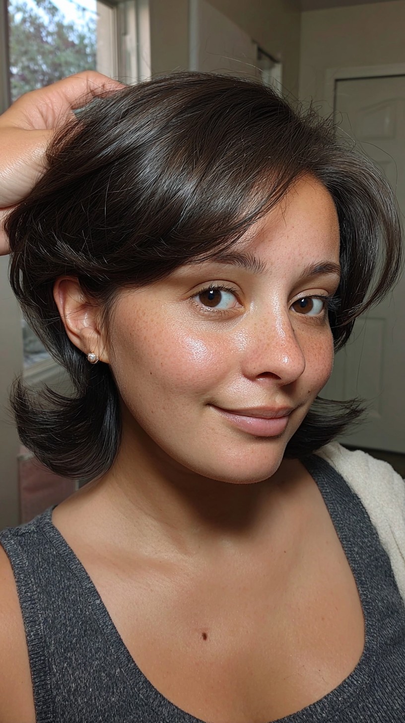 Soft Chestnut Feathered Bob