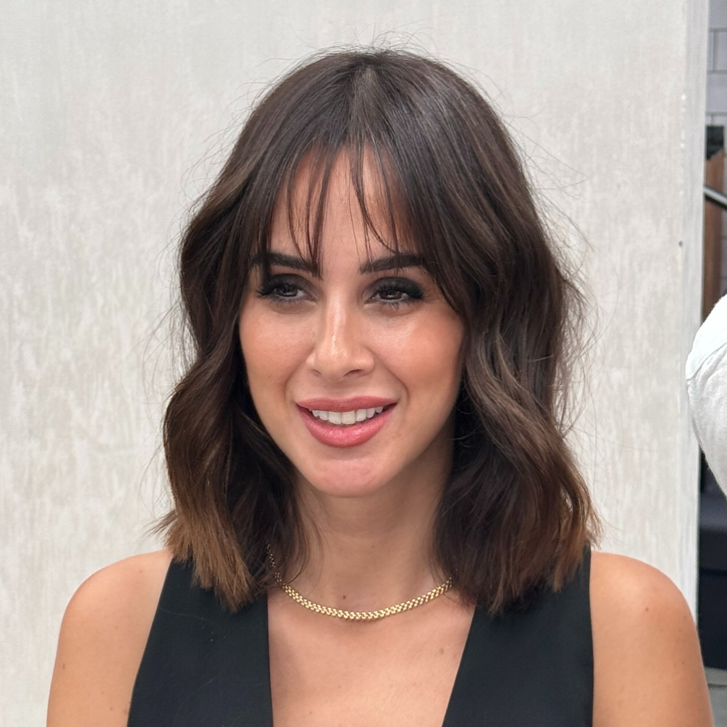 Textured Brunette Bob with Wispy Bangs