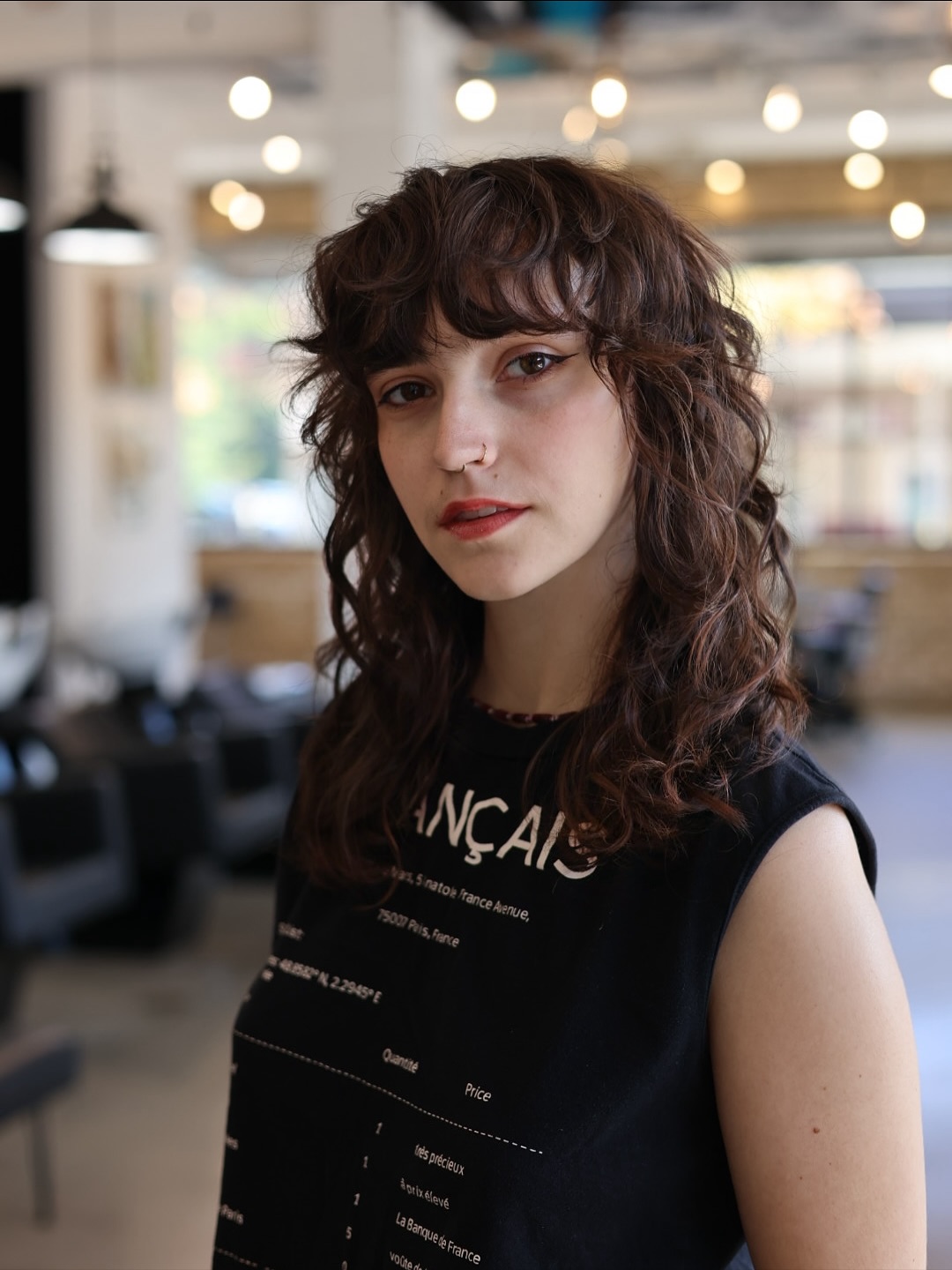 Textured Chestnut Waves with Bold Fringe