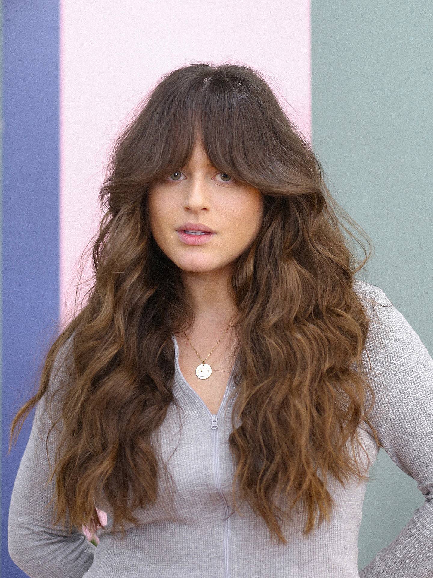 Textured Long Shag with Bold Bangs