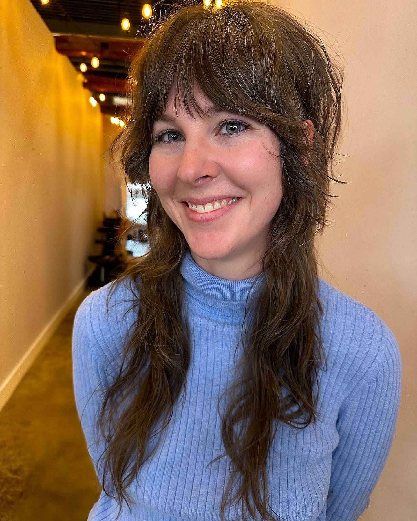 Textured Long Shag with Layered Bangs