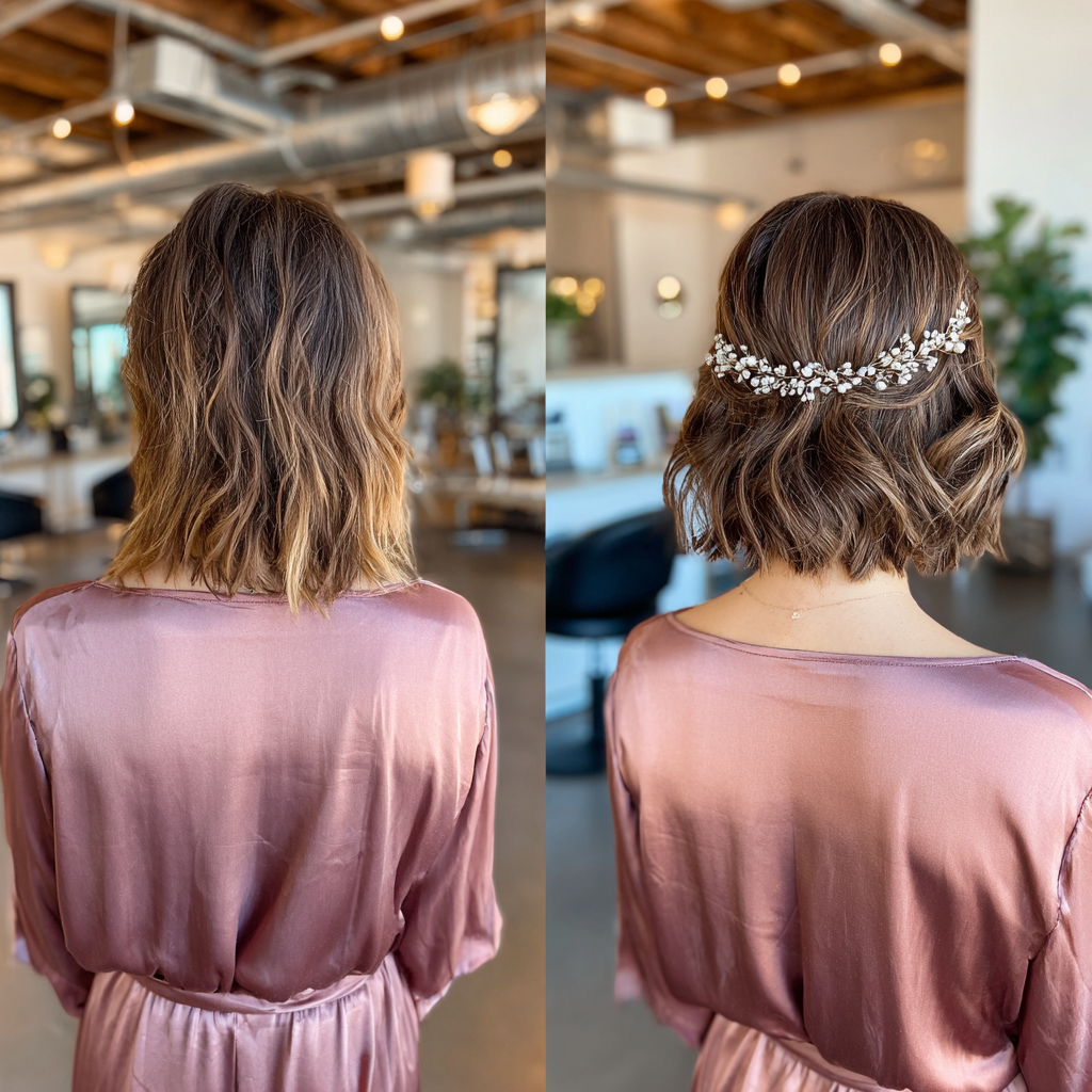 Textured Soft Waves with Delicate Hair Accessory