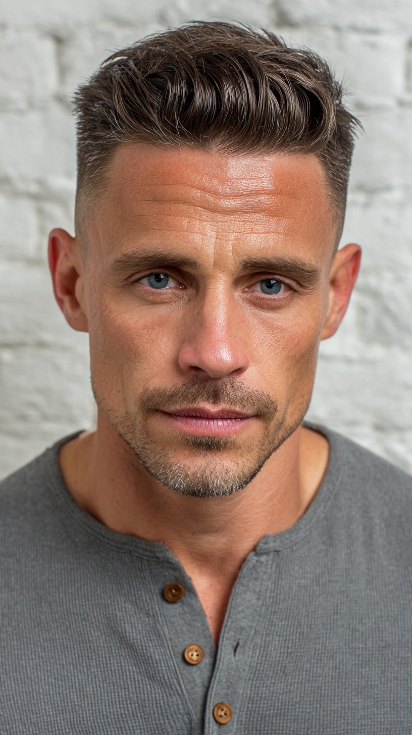 Textured Wave with Clean Taper Fade