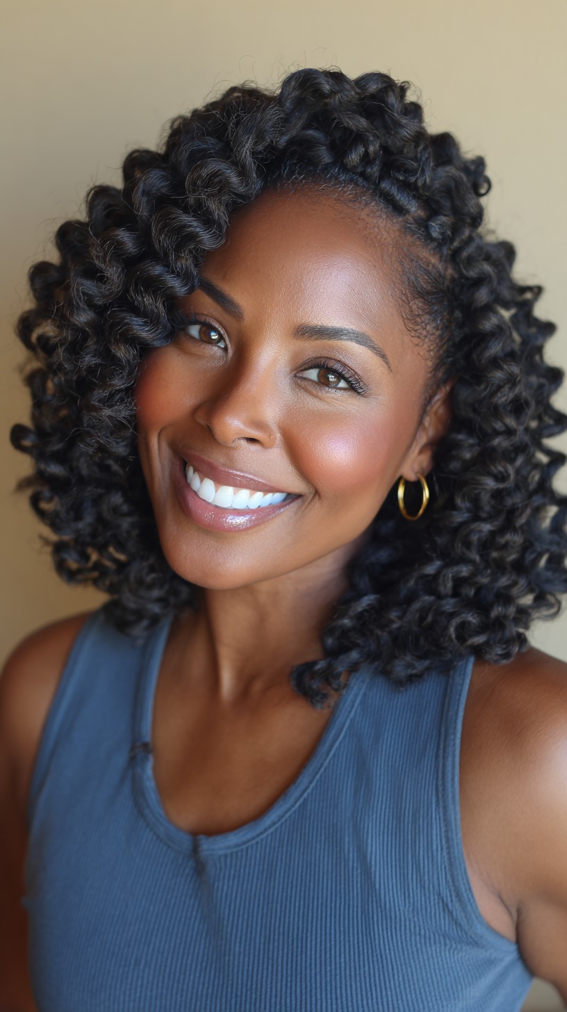 Twist-Out Perfection on Mid-Length Curls