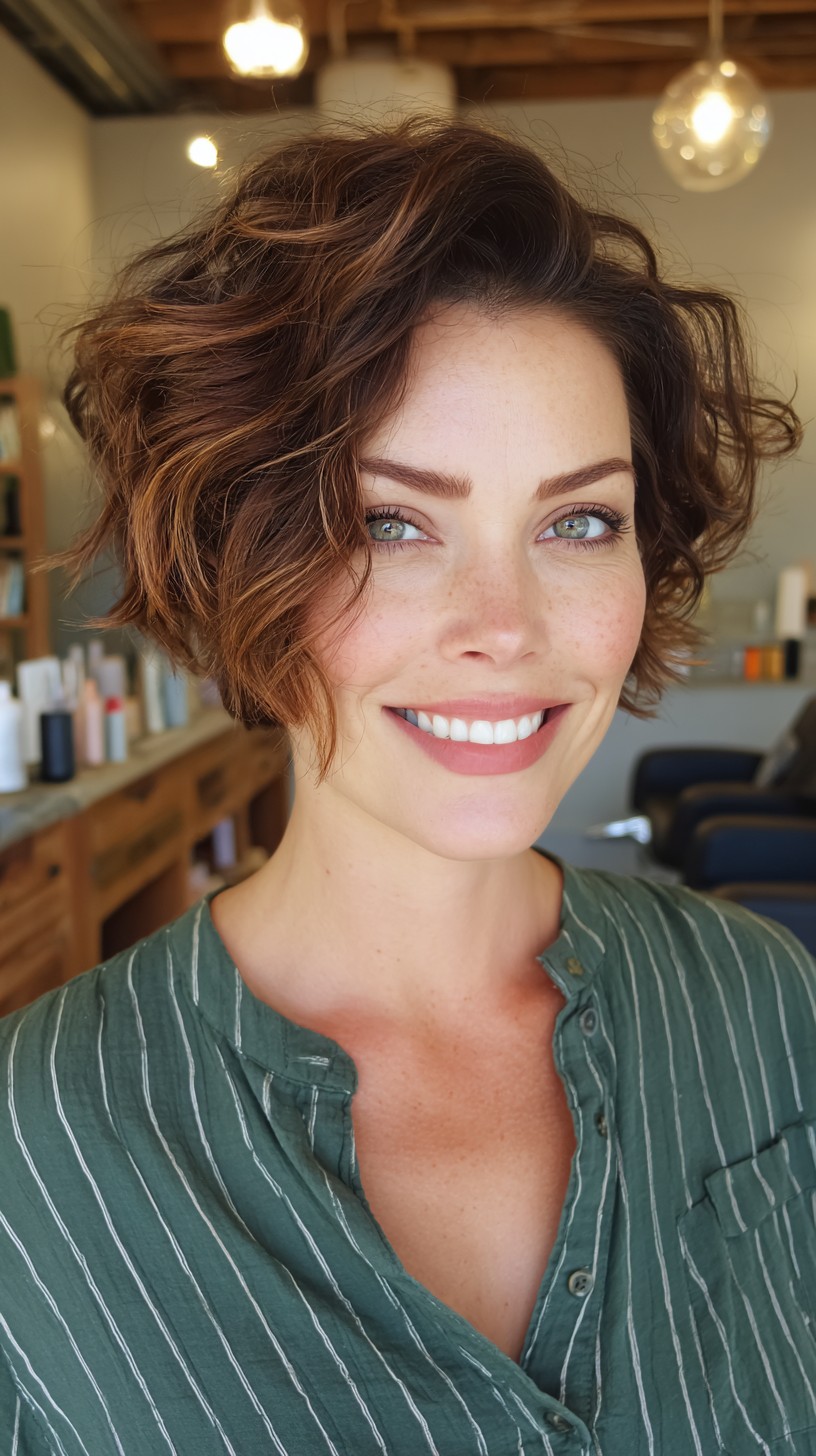 Vibrant Auburn Tousled Pixie with Volume