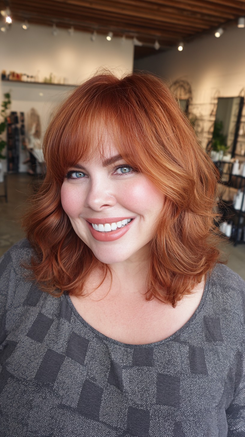 Vibrant Copper Bob with Soft Waves