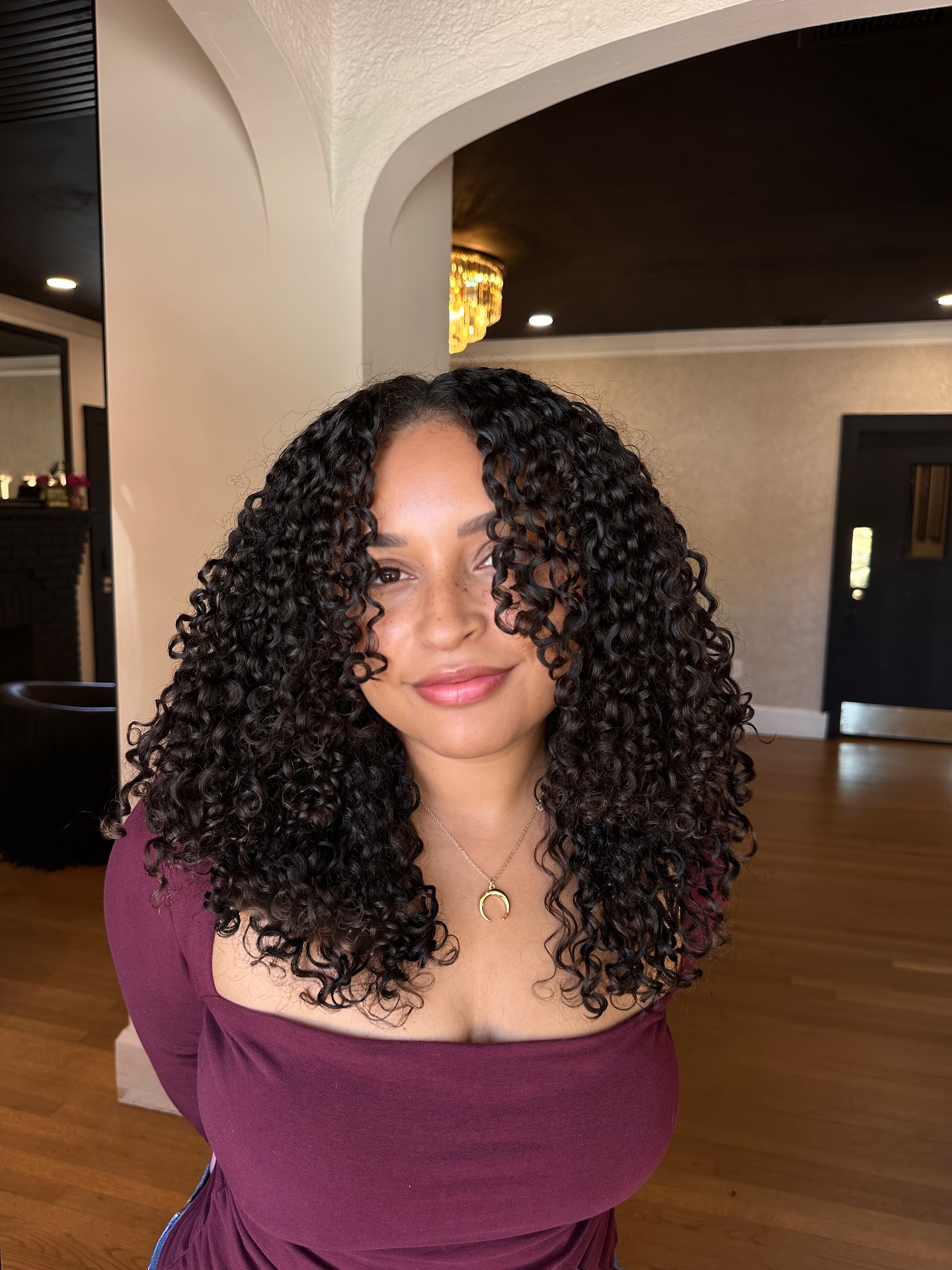 Bold Defined Tendril Curls with Natural Volume