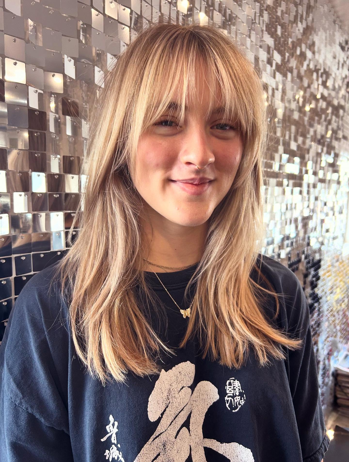 Brunette Beach Waves with Soft Fringe