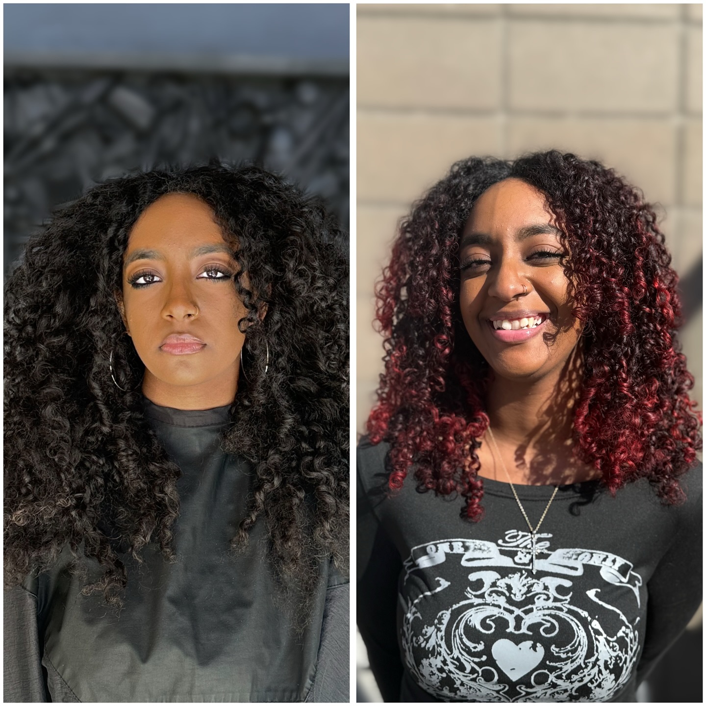 Burgundy Tempest Shoulder-Length Curls