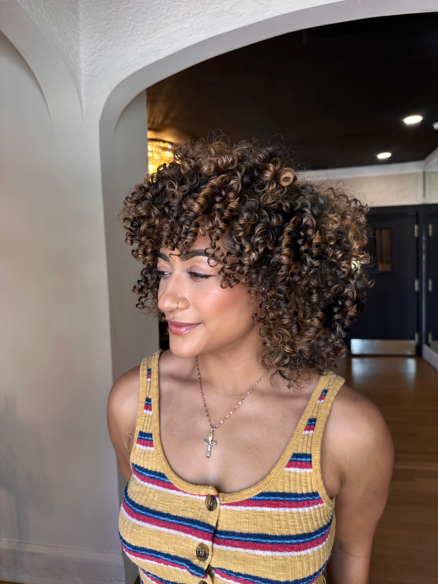 Charming Multi-Tonal Curly Bob