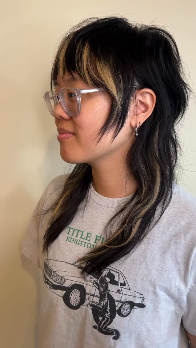 Edgy Black Shag with Blonde Accents