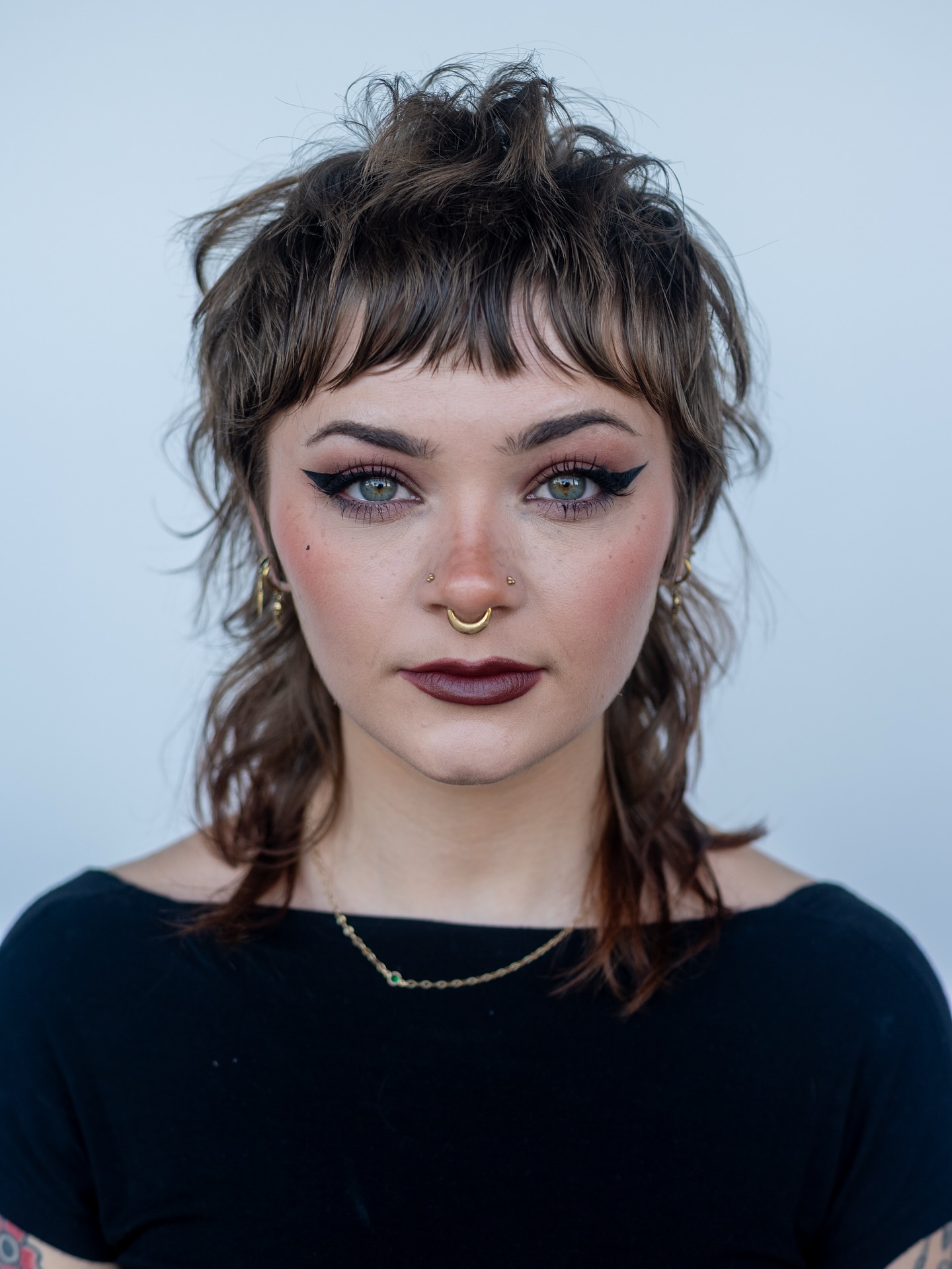 Edgy Textured Crop with Elongated Front Bangs