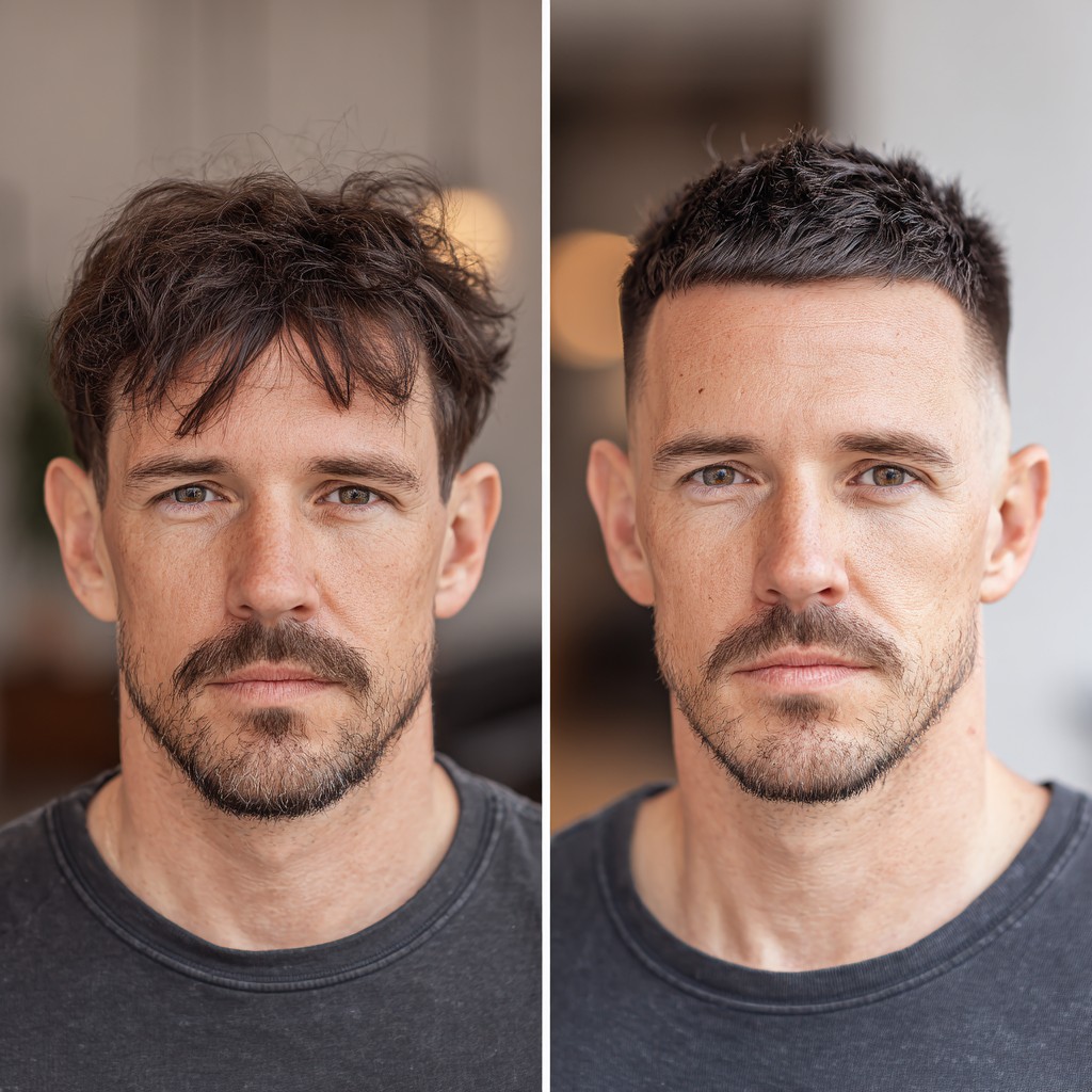 Edgy Tousled Top with Refined Stubble