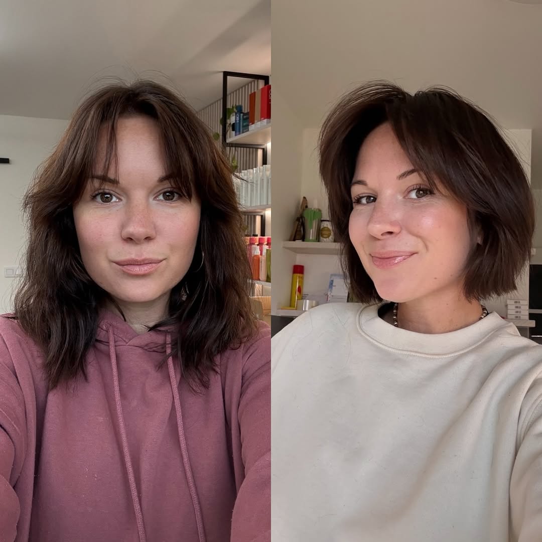 Effortless Chestnut Textured Lob with Fringe