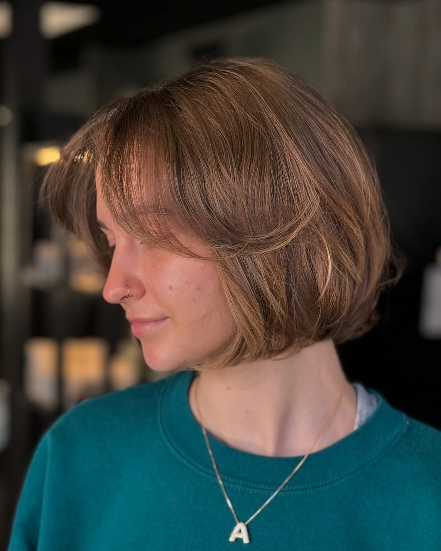 Feathered Chestnut Bob with Natural Undertones