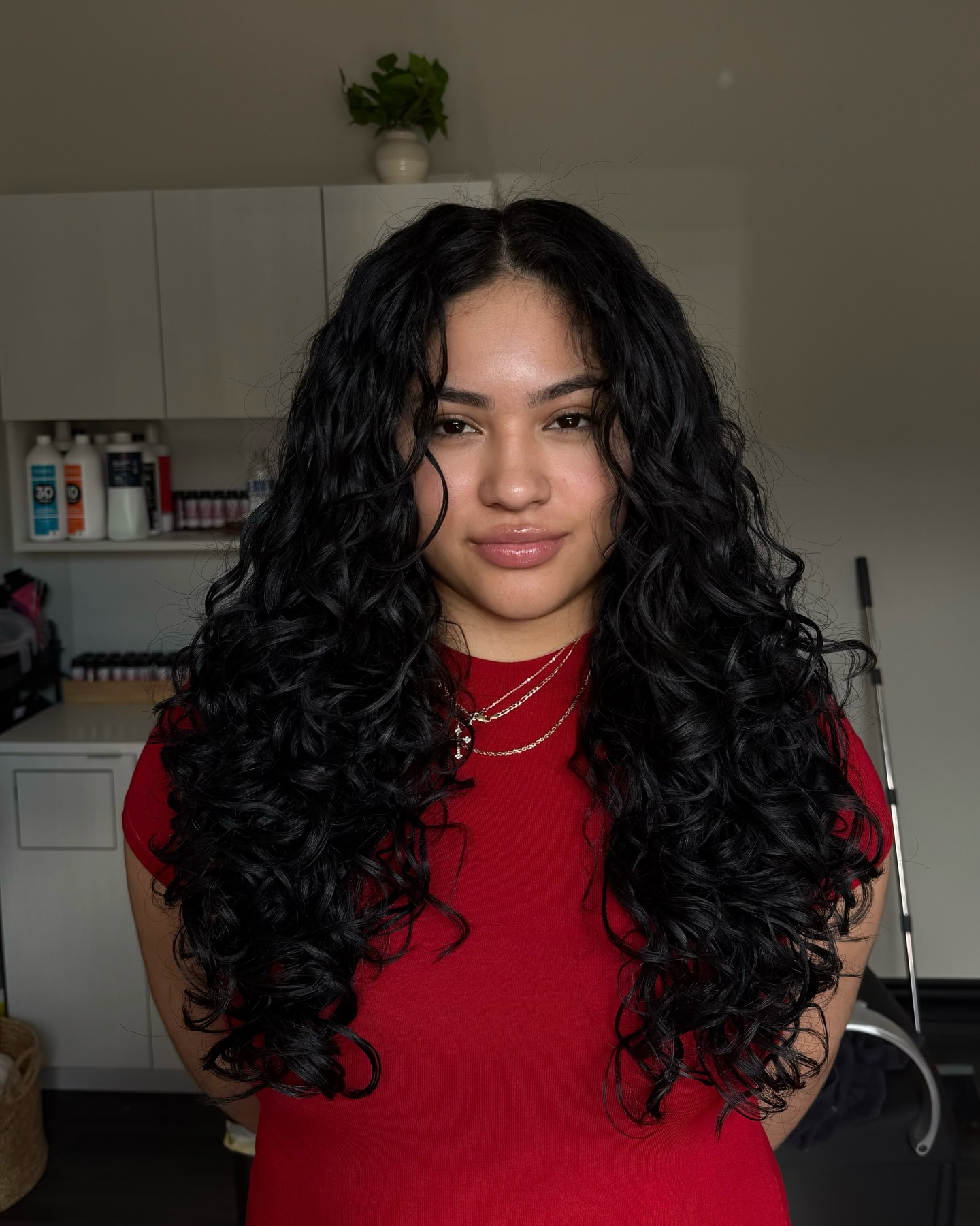 Luxuriant Long Black Curls with Natural Volume