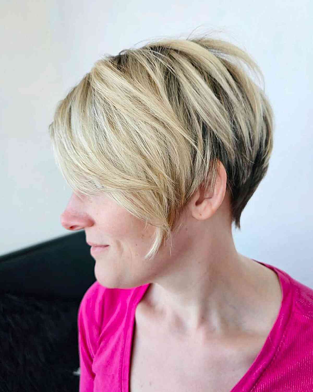 Modern Longer Pixie Cut with Textured Layers