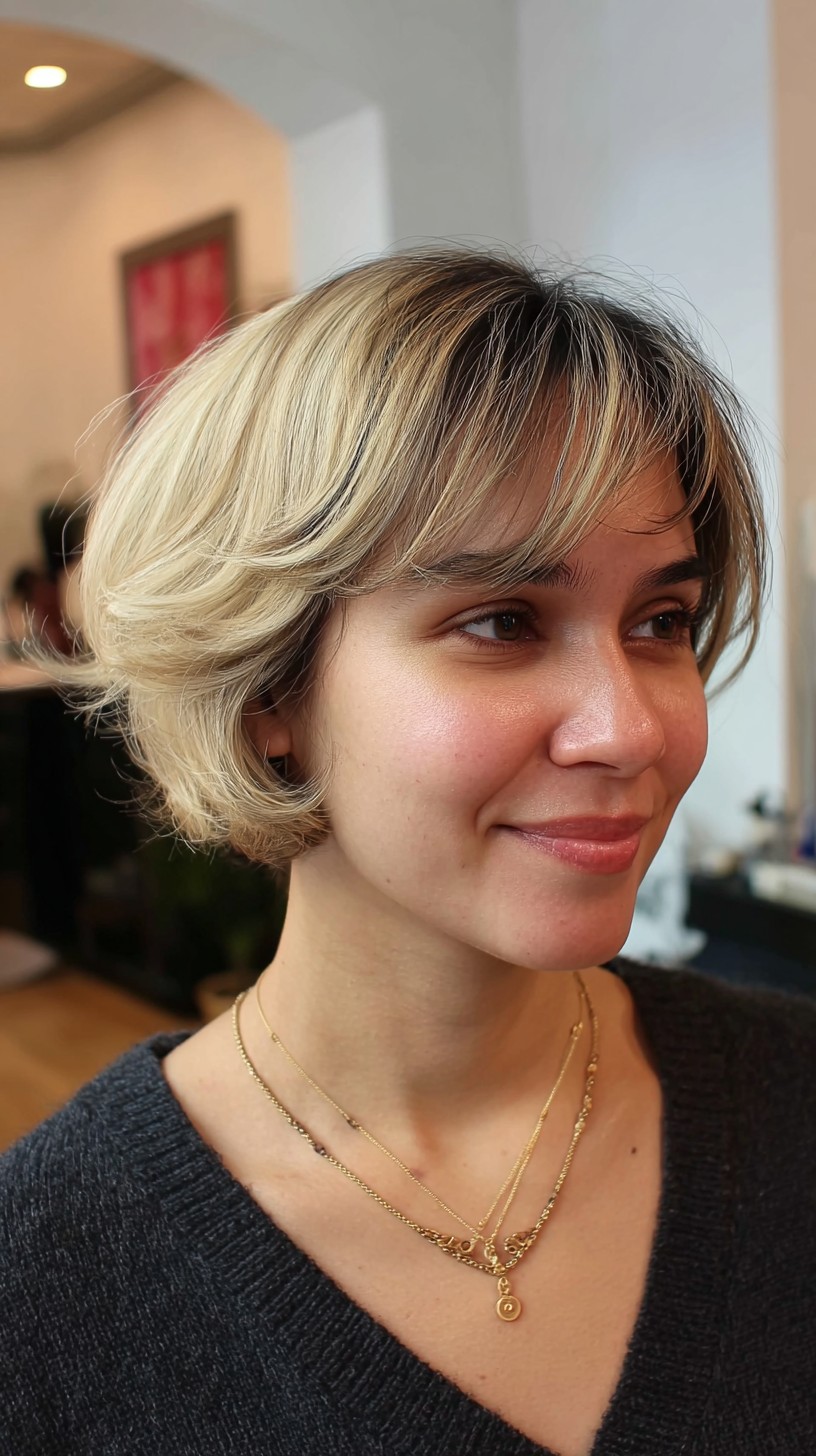 Playful-Platinum-Textured-Bob-with-Dark-Roots