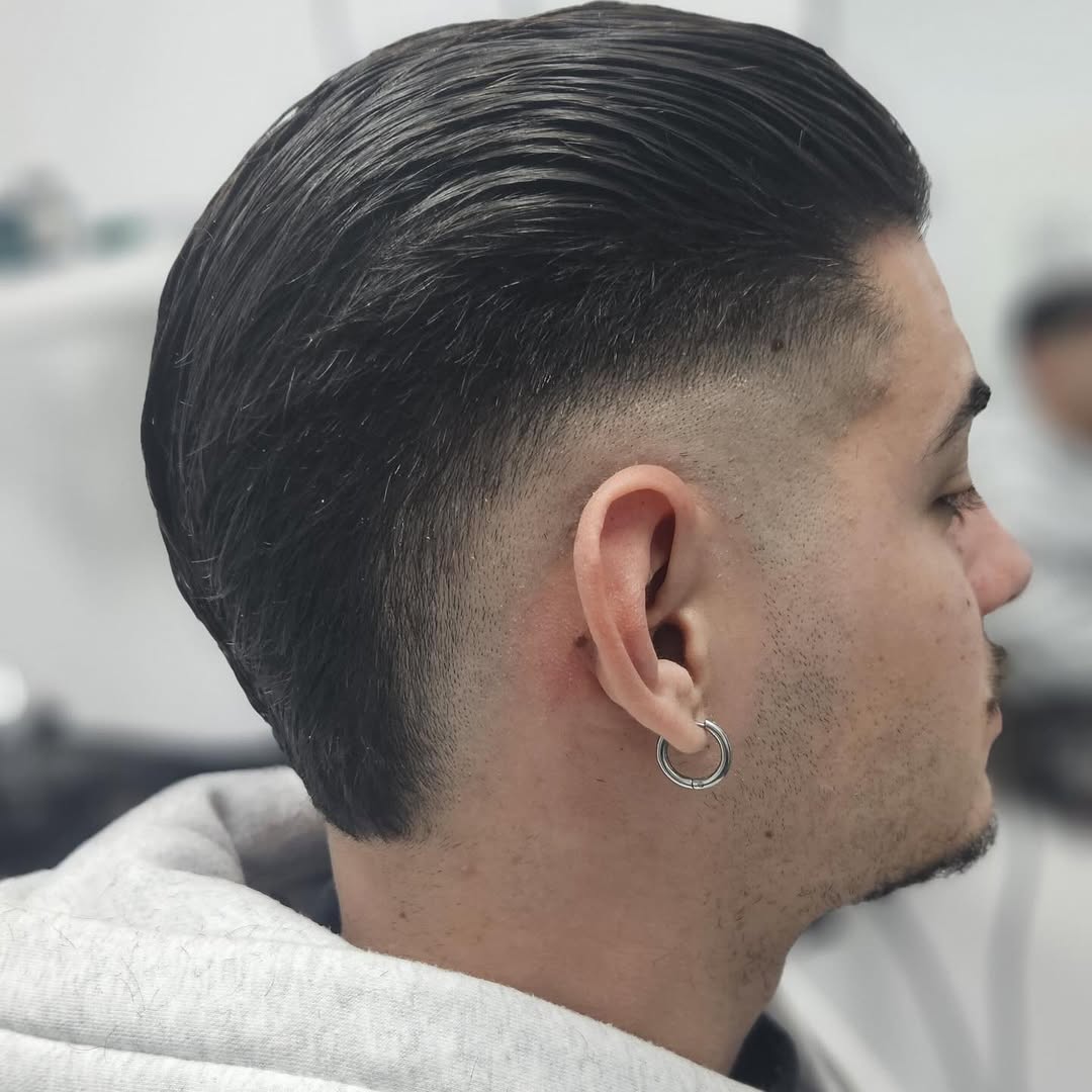 Polished Slick-Back with Sharp Undercut Transition