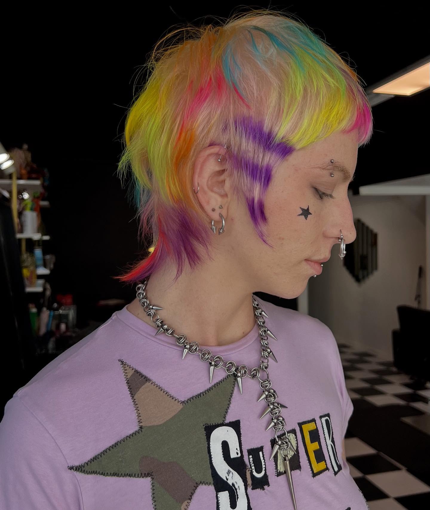 Rainbow Spectrum Pixie with Undercut Detail
