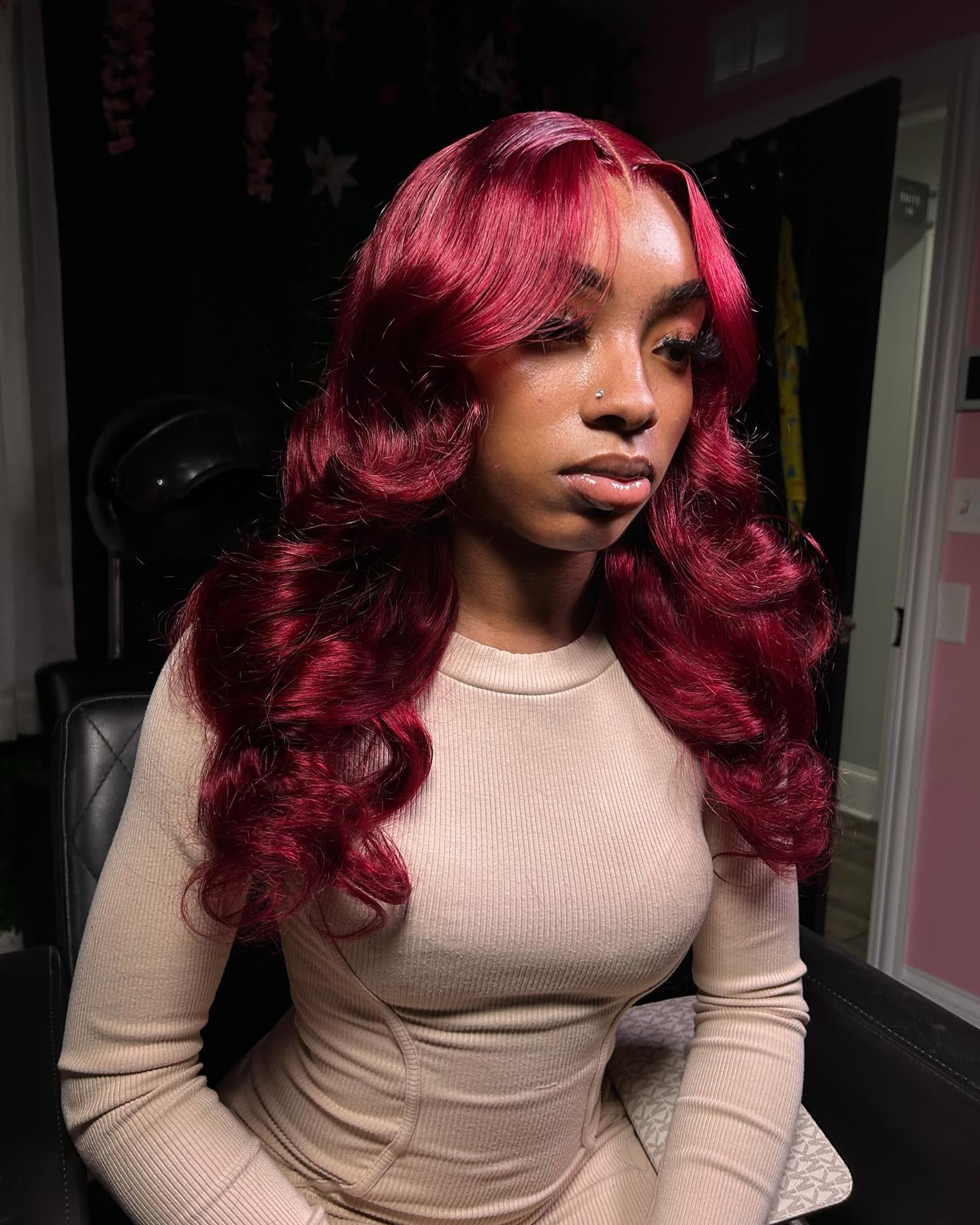 Scarlet Waves with Glossy Shine