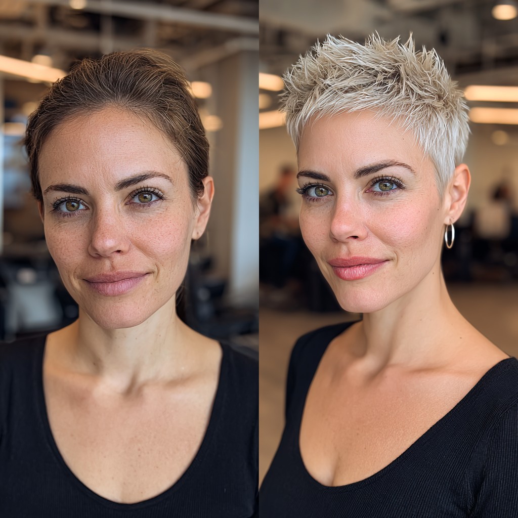 Sleek Silver Blonde Textured Crop