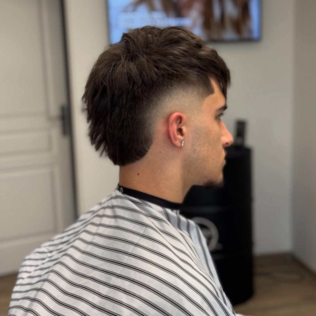 Structured Textured Top with Faded Sides