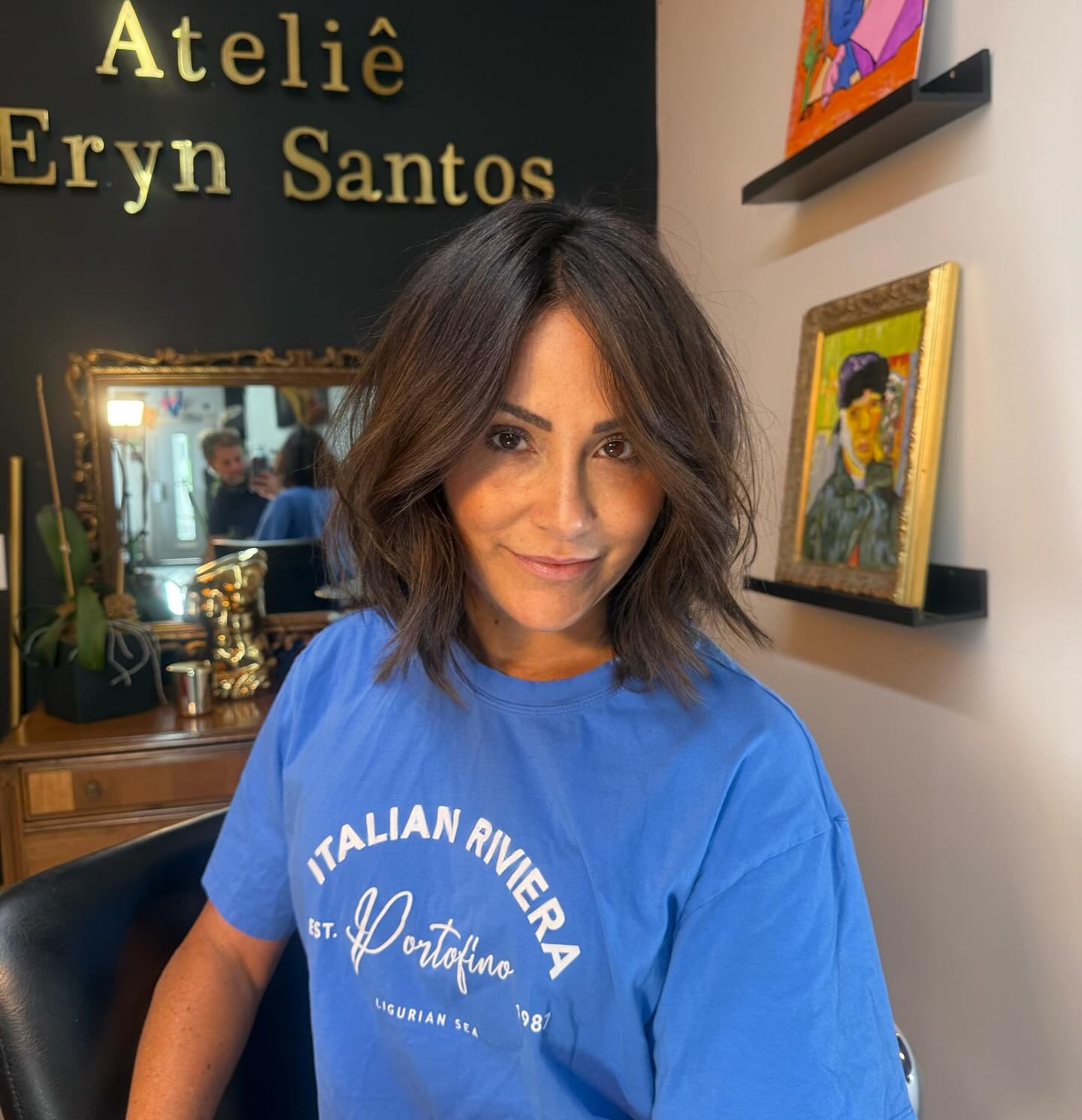 Subtle Brunette Textured Bob with Soft Highlights